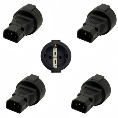 (5Pack) IEC320 C14 Male to European female adapter 10A 250V,Europen 3Pole Female - Image 1 of 4