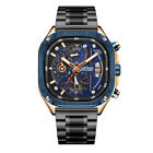 Megir Square Dial Chronograph Quartz Watches For Men Sports Male Wristwatch