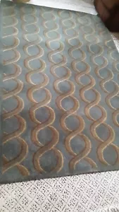 Ashley Hand-tufted Green Wool 5x8 Rug with Tannish Brown Scrolls. VINTAGE - Picture 1 of 10