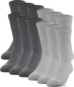 Gildan Herren Polyester Halbkissen Poly Crew Socken 12 Paar weiße Schuhgröße 6-12 - Bild 1 von 2