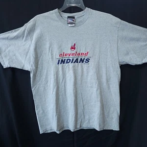 Vintage embroidered Cleveland Indians T-Shirt Men's XL Gray Chief Wahoo - Picture 1 of 10