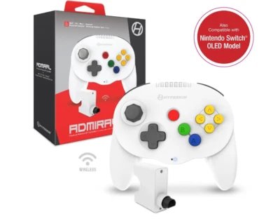 N64 - "Admiral" Premium Wireless BT Controller for N64 (White) - Hyperkin - Image 1 of 3