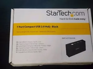 Hub USB 2.0 nero compatto 7 porte StarTech.com ST7202USB scatola aperta inutilizzato - Foto 1 di 23
