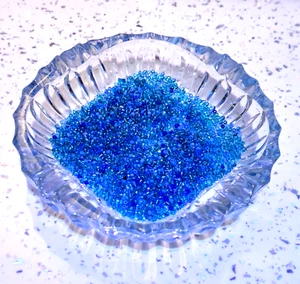 BN 75 g 1 - 2 mm TURQUOISE BLUE + AURORA BOREALIS RAINBOW FINISH GLASS SEED BEAD - Picture 1 of 3
