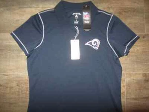 NWT Los Angeles Rams Antigua Women's NFL Football Polo Shirt S Team Navy Blue - Picture 1 of 5