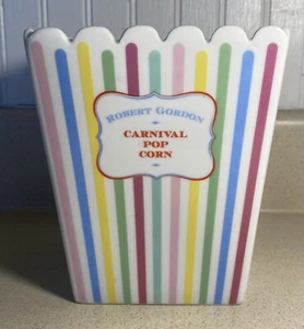 Carnival Ceramic Popcorn Bucket Container Robert Gordon Australia Rainbow Stripe - Picture 1 of 7