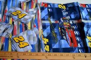 NASCAR #24 JEFF GORDON 100% COTTON FABRIC ASST REMNANTS TOTAL WT 12 OUNCES - Picture 1 of 5