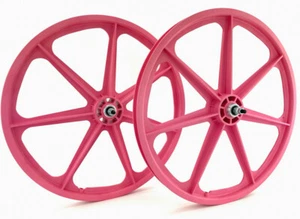 Skyway BMX 24" Tuff Wheels PINK cruiser NEW wheelset sealed bearings 3/8" axles - Picture 1 of 6