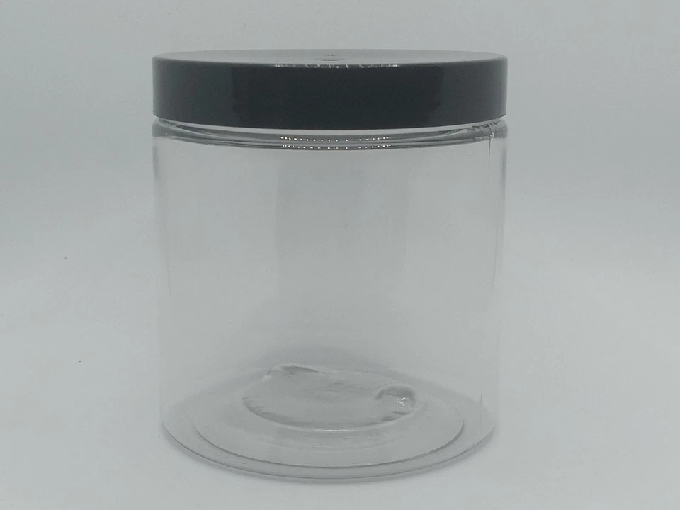 8oz Clear Plastic Jars with Lid 12 Pack Buy 3 12 Packs Get 1 (FREE 12 Pack)  - Image 1 of 1