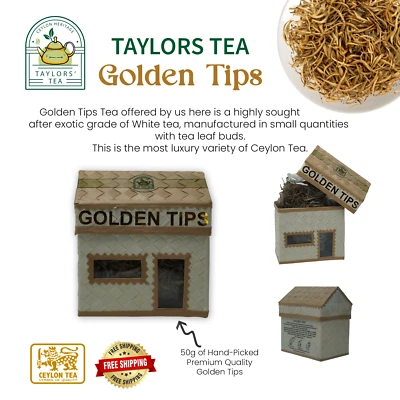Té de hojas sueltas Golden Tips calidad premium 50 g - Té blanco té raro y de alta gama Foto 1 de 4