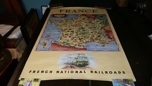 Frankreich Französische Nationaleisenbahnen Vintage Original Plakat 1951 - Bild 1 von 9