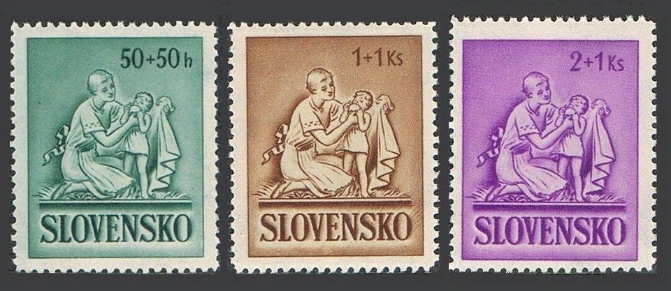 Slovakia B5-B7, MNH. Michel 91-93. Mother and child. Child welfare 1941. - Image 1 of 1