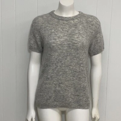 American Vintage Vitow Sweater Women's S Gray Alpaca Wool Blend Short Sleeve NWT Foto 1 de 4