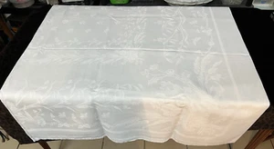 N°5/ SUPERBE NAPPE ANCIENNE DAMAS RECEPTION MARIAGE / 200 X 240 LINGE ANCIEN - Foto 1 di 6