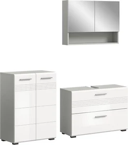 xonox 3-tlg. Badezimmerkombination Badmöbel Badezimmer - Bad Copa - 155x190x32 - Bild 1 von 8