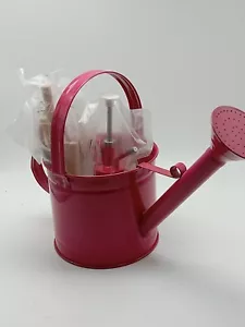 Hot Pink Watering Can w/Tools Mister Scissors Indoor House Plant Care Kit New - Picture 1 of 8