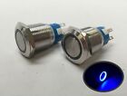2 of MARINE CAR SS304 BLUE LED 12V 5A FLUSH LIGHT ON-OFF PUSH SWITCH RING BUTTON