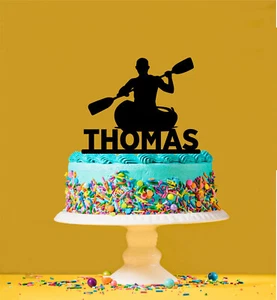 Personalisierter Kajak Acryl Kuchen Topper - Bild 1 von 2