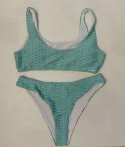 NUEVO Traje de baño para mujer de dos piezas Traje de baño Talla XL Remolcable acolchado verde - Imagen 1 de 7