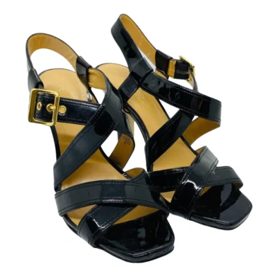 Sandálias salto couro preto Circa Joan & David DJFLYHIGH 8M - Imagem 1 de 4