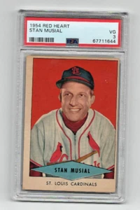 Red Heart Stan Musial 1954 PSA 3 muy bueno - Imagen 1 de 2