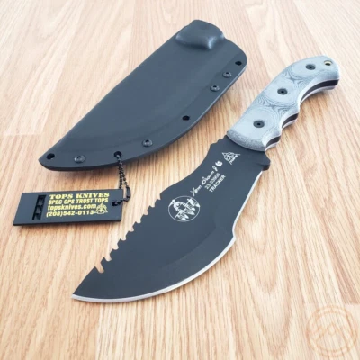 TOPS Tom Brown Tracker Fixed Knife 6.38" 1095HC Steel Full Blade Micarta Handle - Image 1 of 4