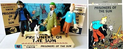 Conjunto de bonecos de ação TINTIN em design personalizado tela e livro PRISONERS OF THE SUN - Imagem 1 de 3