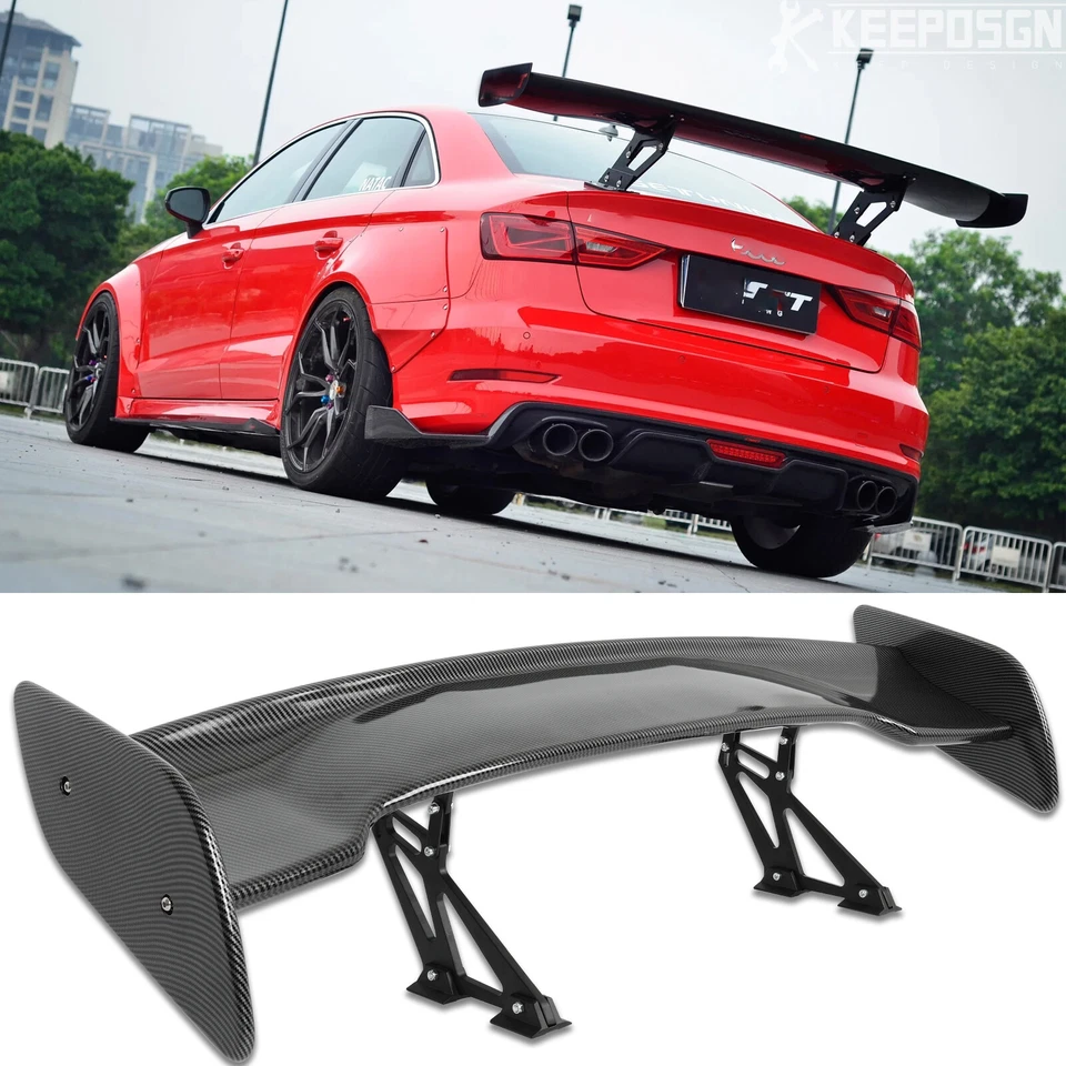 For Audi A3 S3 RS3 A4 S4 RS4 A5 S5 RS5 A6 46" Rear Spoiler GT Wing Carbon Fiber — 第 1/4 张图片
