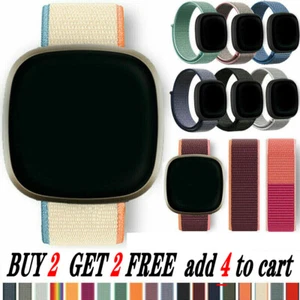 Nylon Loop Sport Watch Band Strap Wristband For Fitbit Versa 3 4 Fitbit Sense 2 - Picture 1 of 60