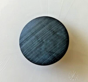 1 Lg Bakelite Style Dark Dusty Blue Plastic Round Striated Shank Button 1 3/8" - Picture 1 of 3