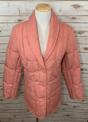 Vintage Womens White Stag Pink Quilted Duck Down Coat Jacket Size 6 - Image 1 of 4