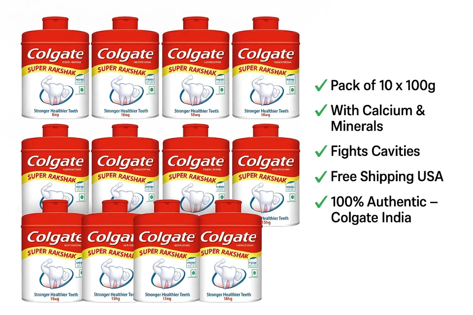 Colgate Cavity Protection Toothpowder 100g x 10 | With Calcium & Minerals USA - Image 1 of 3