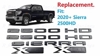 5 PIEZAS Puerta Negra Mate 2500HD Cama Sierra Trasera X31 Emblemas 2020-2025 Sierra 2500HD Foto 1 de 4