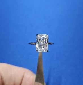 5CT 925 Sterling Silver Engagement Ring Radiant Cut Solitaire CZ Size 7 New - Picture 1 of 4