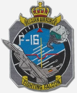 GENERAL DYNAMICS F-16 KAMPFFALKENABZEICHEN: NATO BELGISCHE LUFTWAFFE AUFNÄHER b - Bild 1 von 12