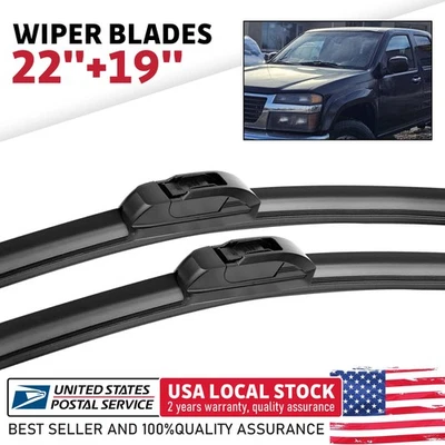 New Windshield Black Wiper Blades Size 22"&19" For Suzuki Forenza 2004-2008 - Image 1 of 4