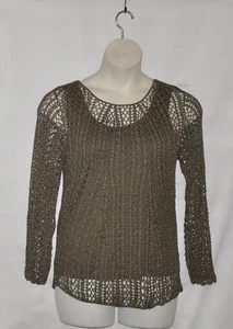 Linea by Louis Dell'Olio Hand Crochet Knit Top & Tank Size S Olive - Picture 1 of 2