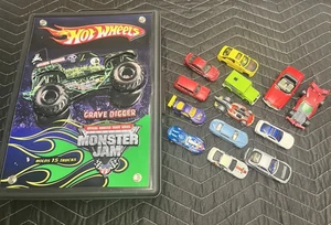 Grave Digger Hot Wheels Monster Jam custodia portaoggetti con 13 AUTO - Foto 1 di 9