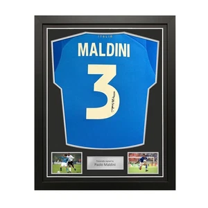Paolo Maldini Signed Italy 2022 Home Football Shirt. Standard Frame - Picture 1 of 5
