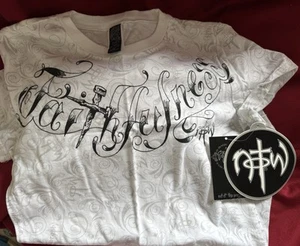 Not Of This World Women's T-Shirts. Faithfulness All Over With N OT  W Sticker - Picture 1 of 5