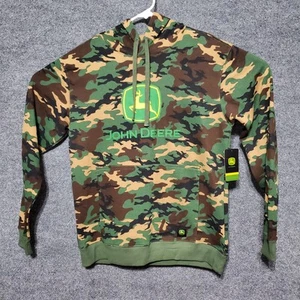 John Deere Core Camo Hoodie Herren Small Logo Outdoor Jagd Natur Hirsch Grunge - Bild 1 von 13