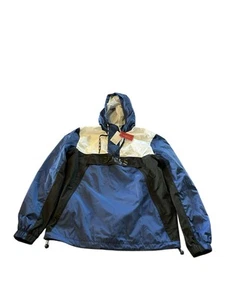 Guess Men’s Spray Jacket Size XS Blue Black 1/4 Zip Pockets Designer City BNWT - Picture 1 of 6