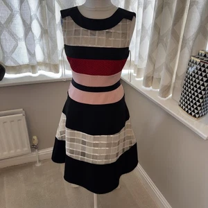 Phase Eight Striped Multi Coloured Dress Size 10 - Picture 1 of 9