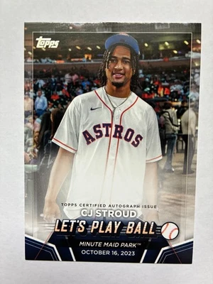 2024 Topps Series 2 C.J. STROUD RC "Let's Play Ball Autograph Card" Auto Error - Image 1 of 2