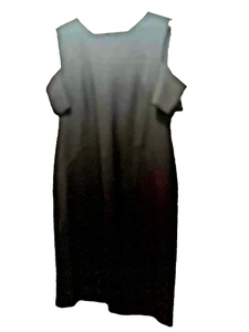 Chicos Black Cold Shoulder Dress Size 16 (2.5) Women’s Short Sleeve Shift Lined - Picture 1 of 5
