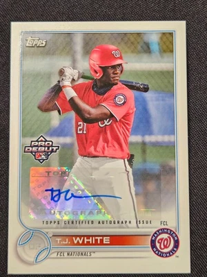 2022 Topps Pro Debut - T.J. White #PD-191 Autographs (AU, RC) - Image 1 of 2