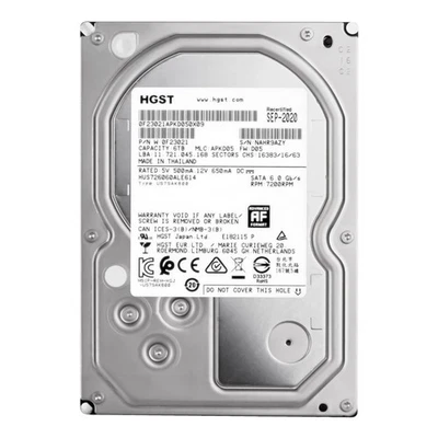 HGST Ultrastar 7K6000 6TB 7.2K 128MB SATA III 3.5'' HUS726060ALE614 - Image 1 of 3