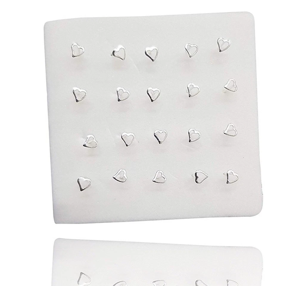 SET 3 PEZZI PIERCING ORECCHINI NASO 2.5 MM CUORE CUORICINO ARGENTO 925 STERLING - Immagine 1 di 1