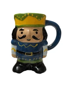 Taza Cascanueces Wondershop 16 OZ Nueva Cerámica Azul Loza Pintada a Mano - Imagen 1 de 7