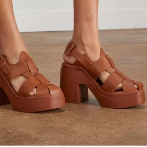 Robert Clergerie Fisherman Leather Platform Sandals 40 - Picture 1 of 16